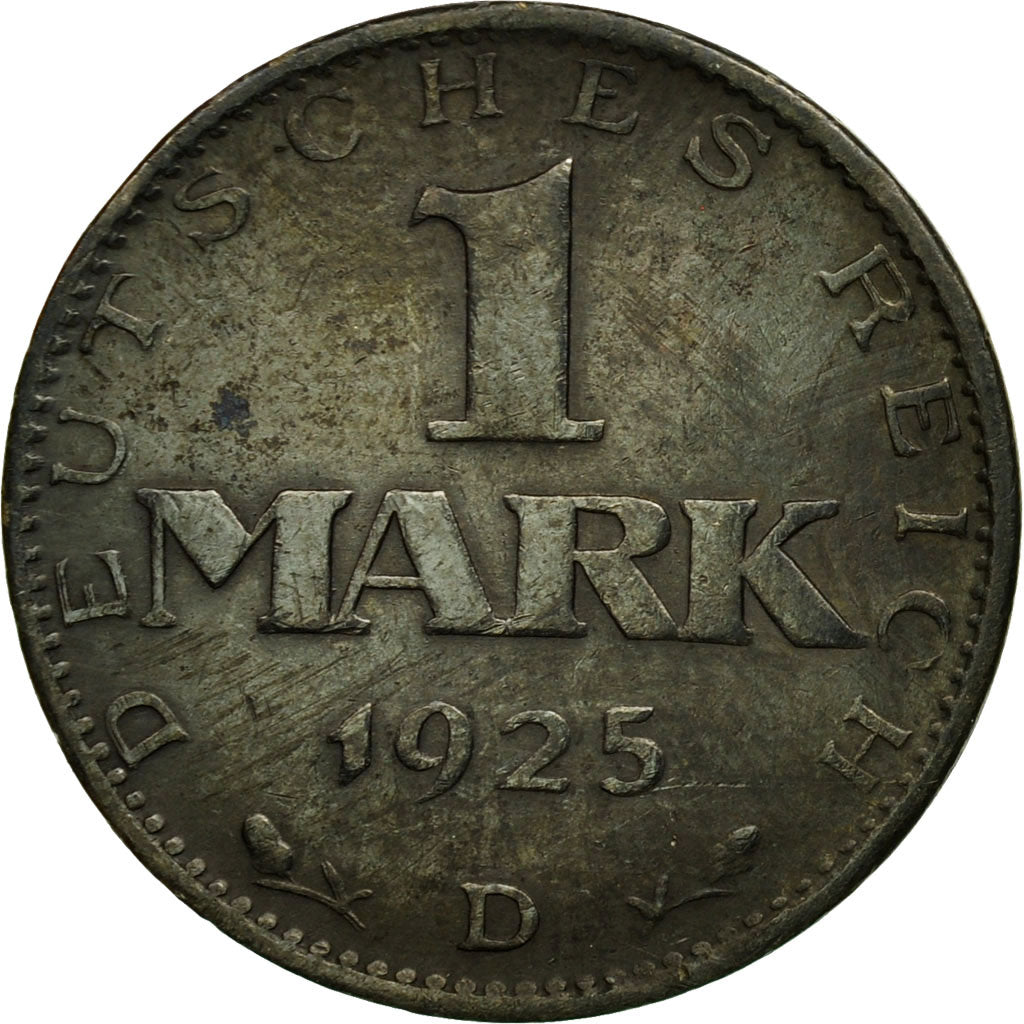 Münze, Deutschland, Weimarer Republik, Mark, 1925, Munich, SS, Silber, KM:42