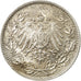 Coin, GERMANY - EMPIRE, 1/2 Mark, 1915, Karlsruhe, EF(40-45), Silver, KM:17