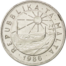 MALTA, Lira, 1986, KM #82, EF(40-45), Nickel, 29.82, 13.00