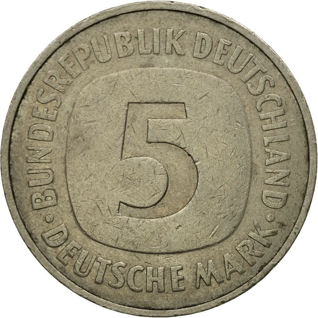 Coin, GERMANY - FEDERAL REPUBLIC, 5 Mark, 1975, Hamburg, EF(40-45)