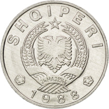 ALBANIA, 50 Qindarka, 1988, KM #72, MS(63), Aluminum, 24.1, 1.97