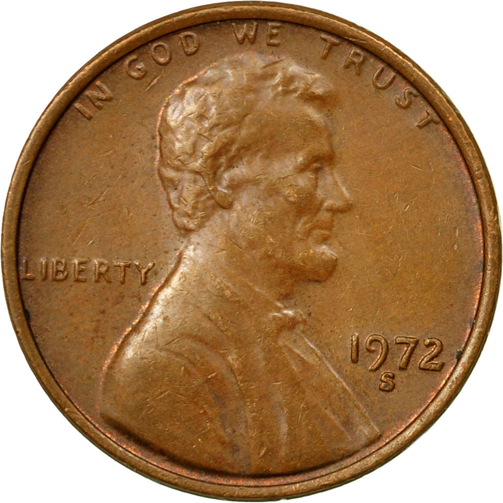 Monnaie, États-Unis, Lincoln Cent, Cent, 1972, U.S. Mint, San Francisco, TTB