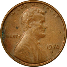Coin, United States, Lincoln Cent, Cent, 1970, U.S. Mint, San Francisco