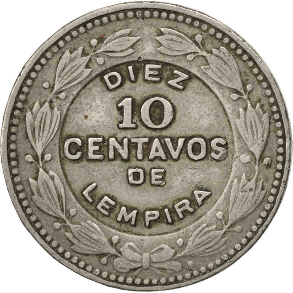 HONDURAS, 10 Centavos, 1967, KM #76.2, VF(30-35), Copper-Nickel, 26, 6.84