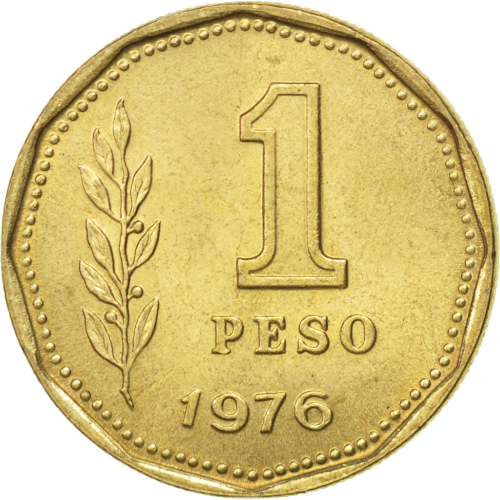 ARGENTINA, Peso, 1976, KM #69, MS(63), Aluminum-Bronze, 22, 5.02