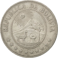 BOLIVIA, Peso Boliviano, 1974, KM #192, EF(40-45), Nickel Clad Steel, 27, 5.91
