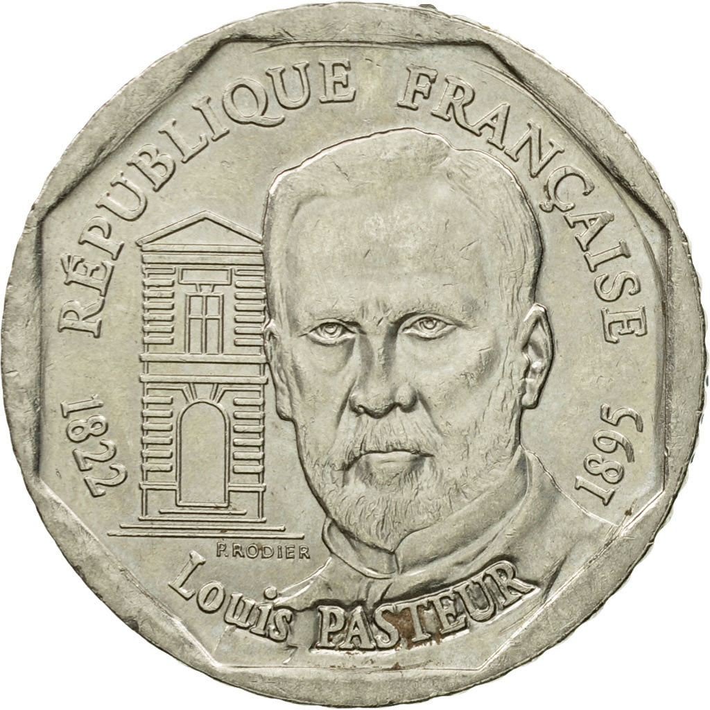 Coin, France, Pasteur, 2 Francs, 1995, Paris, AU(55-58), Nickel, KM:1119