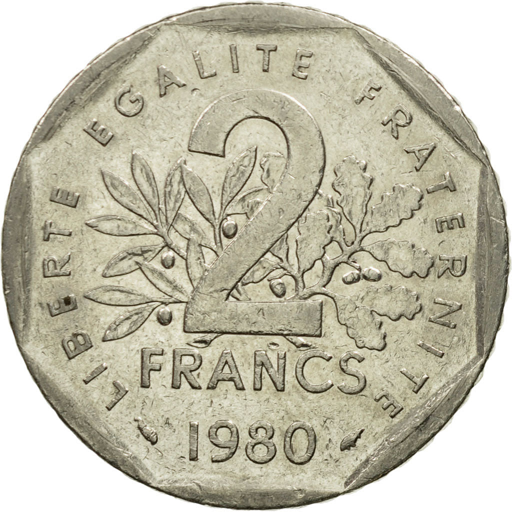 Coin, France, Semeuse, 2 Francs, 1980, Paris, EF(40-45), Nickel, KM:942.1