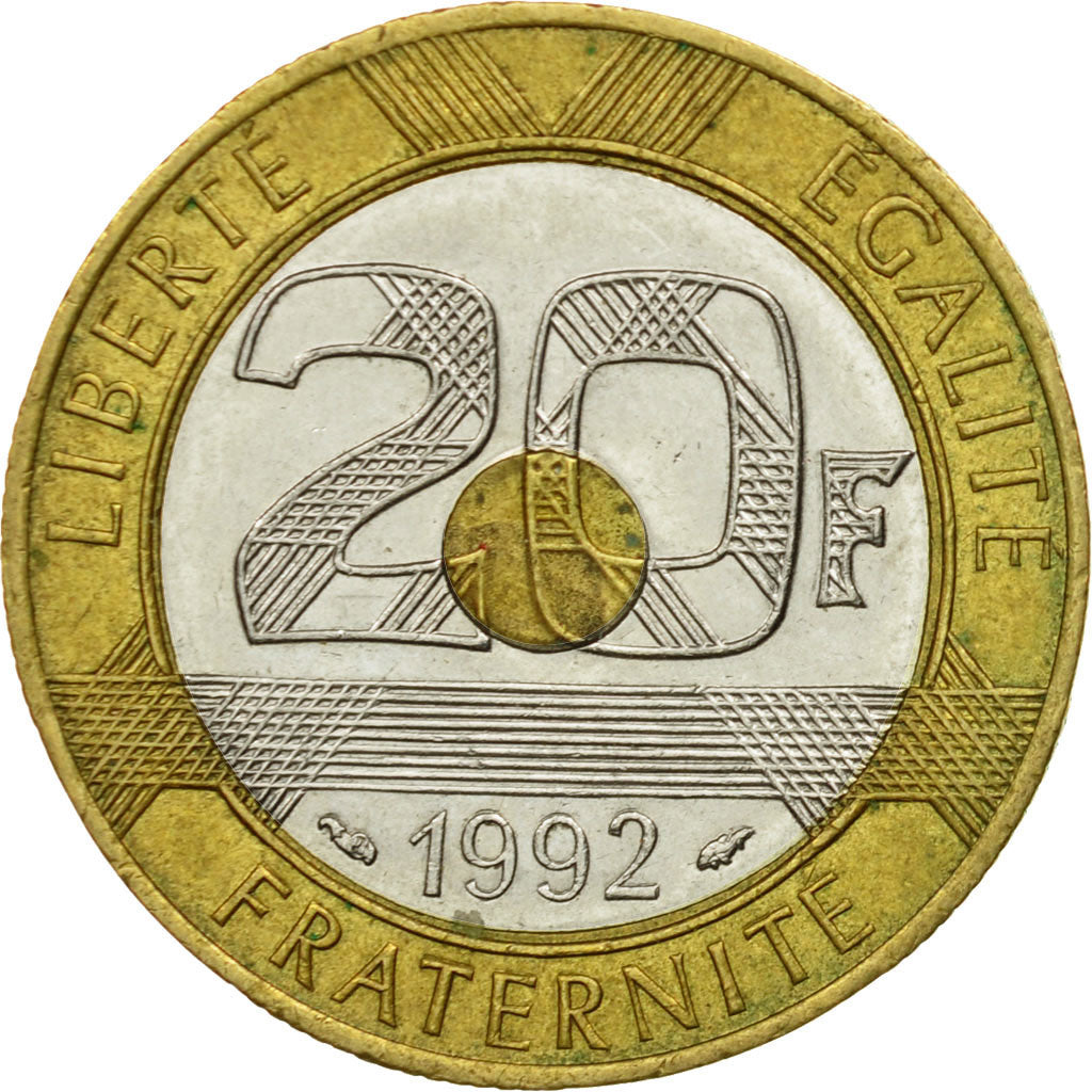 Monnaie, France, Mont Saint Michel, 20 Francs, 1992, Paris, TTB, Tri-Metallic