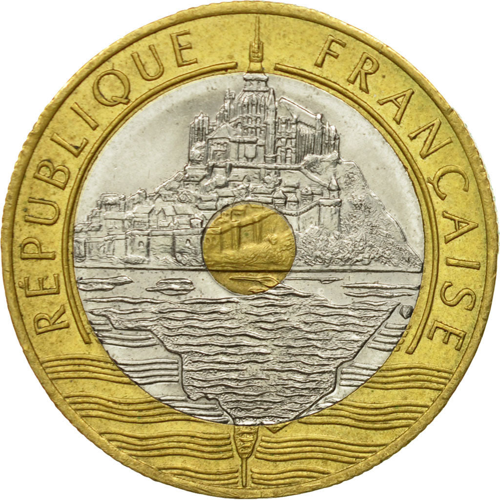 Coin, France, Mont Saint Michel, 20 Francs, 1992, Paris, EF(40-45)