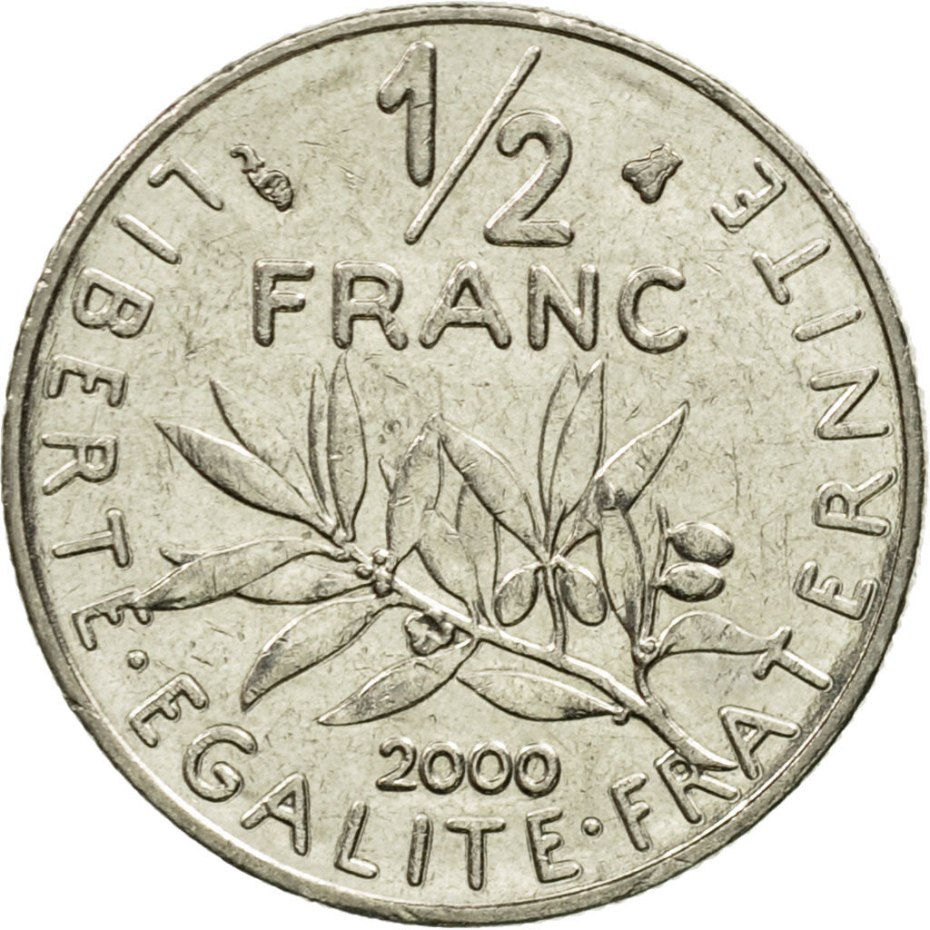 Coin, France, Semeuse, 1/2 Franc, 2000, Paris, EF(40-45), Nickel, KM:931.1