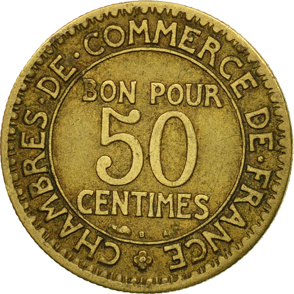 Coin, France, Chambre de commerce, 50 Centimes, 1921, Paris, VF(30-35)