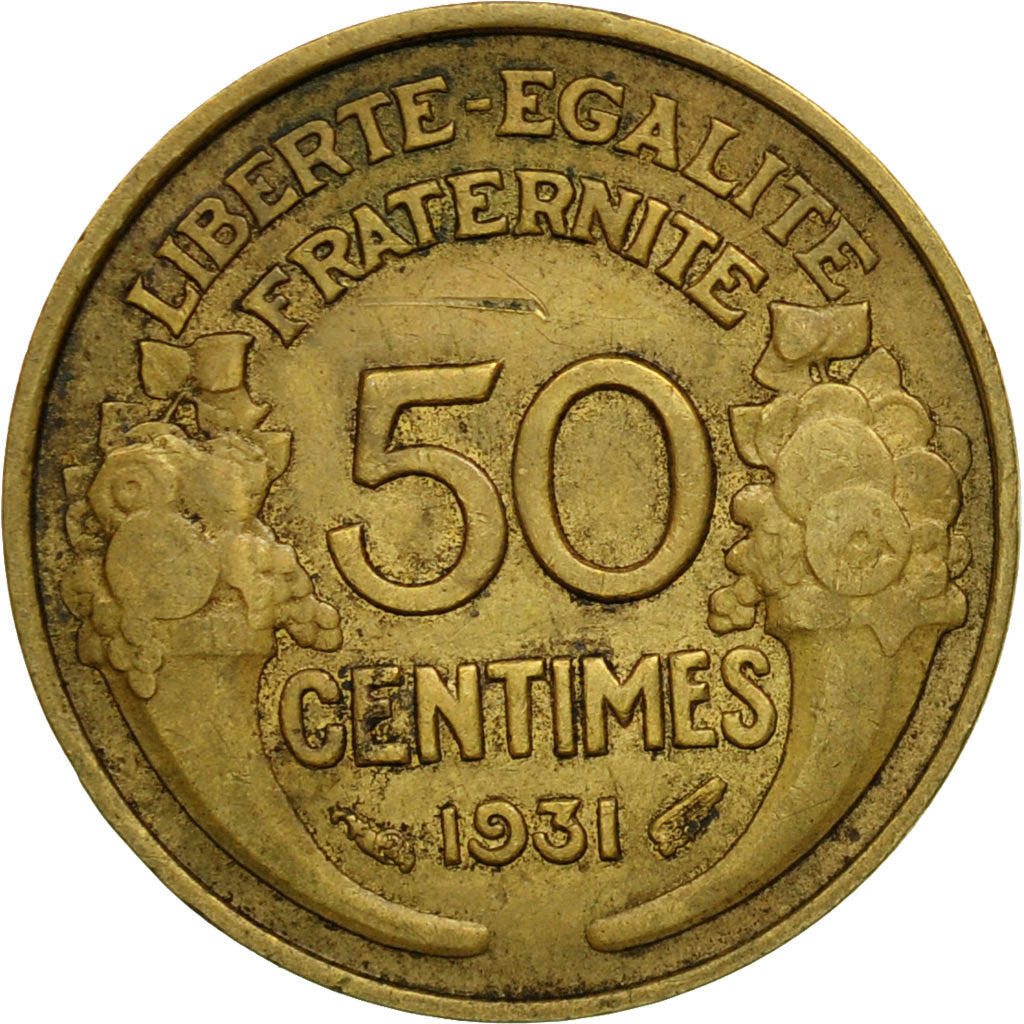 Moneta, Francia, Morlon, 50 Centimes, 1931, Paris, BB, Alluminio-bronzo