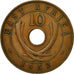 Coin, EAST AFRICA, George VI, 10 Cents, 1952, EF(40-45), Bronze, KM:34
