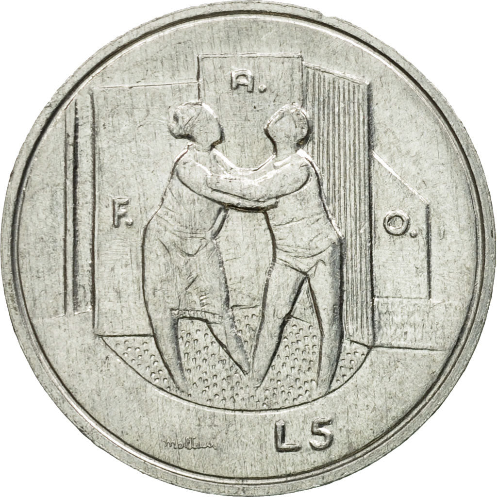 Coin, San Marino, 5 Lire, 1976, Rome, EF(40-45), Aluminum, KM:53