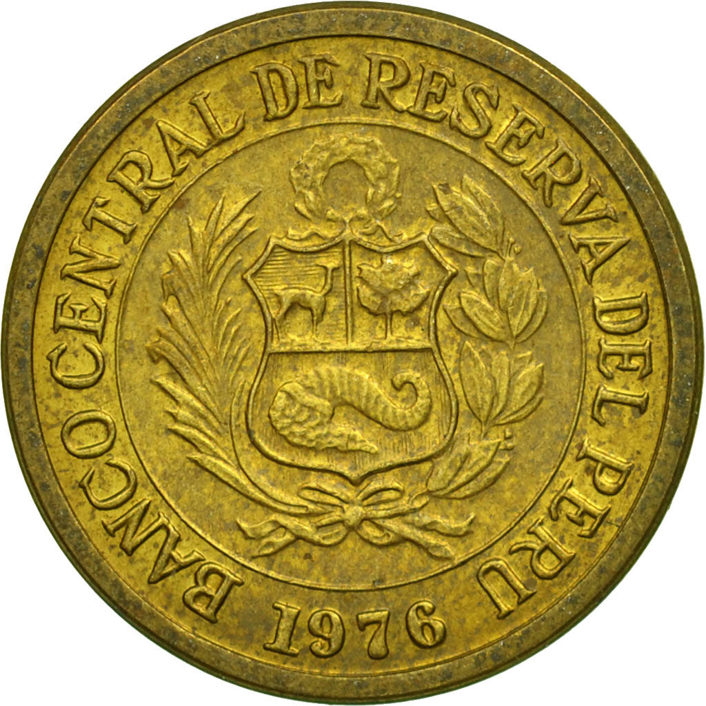 Coin, Peru, 1/2 Sol, 1976, EF(40-45), Brass, KM:265