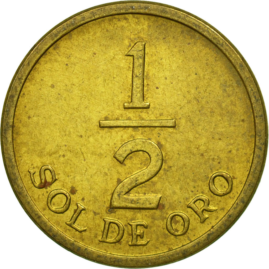 Coin, Peru, 1/2 Sol, 1976, EF(40-45), Brass, KM:265