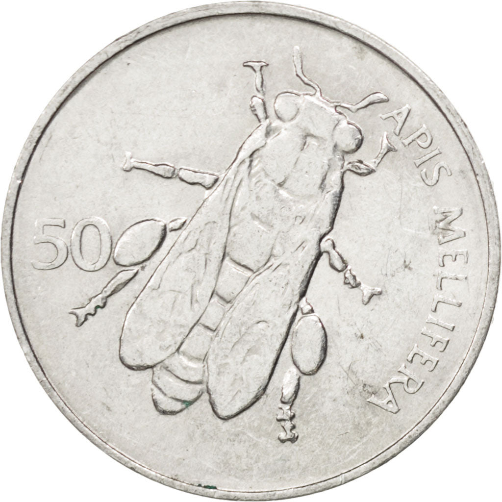 SLOVENIA, 50 Stotinov, 1992, KM #3, AU(50-53), Aluminum, 20, 0.83