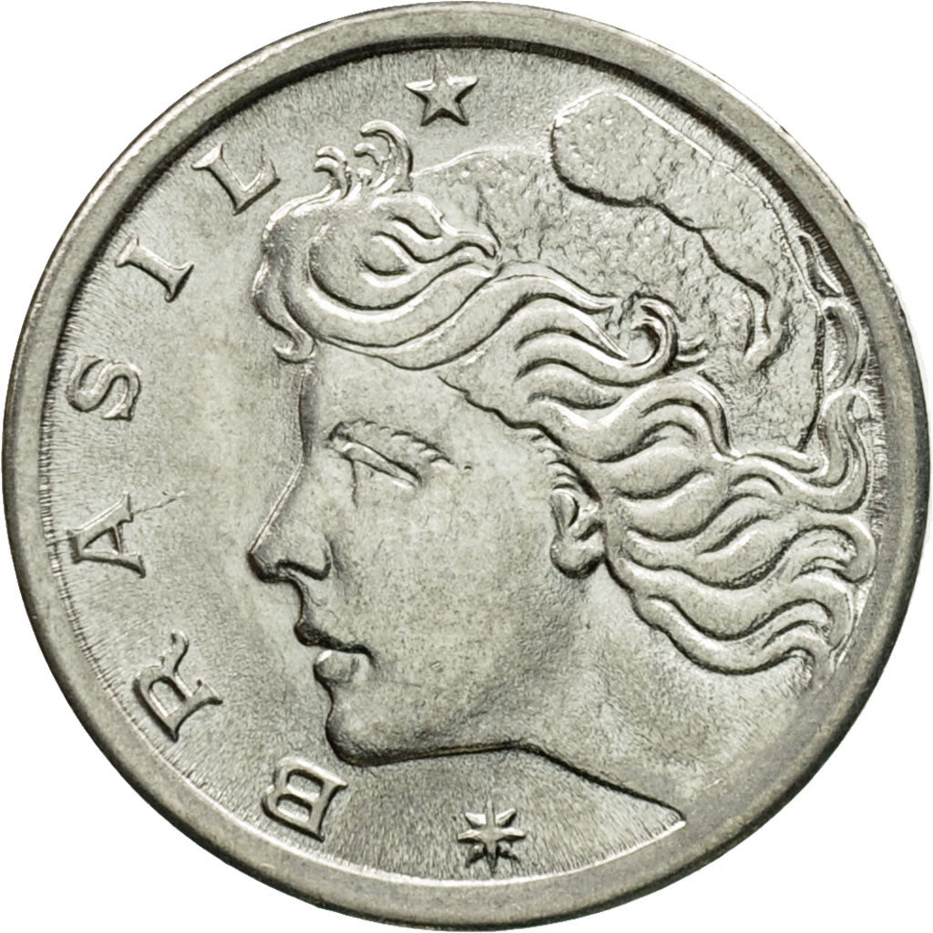 Coin, Brazil, 2 Centavos, 1975, EF(40-45), Stainless Steel, KM:586