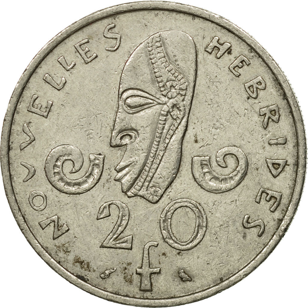 Coin, New Hebrides, 20 Francs, 1967, Paris, EF(40-45), Nickel, KM:3.1