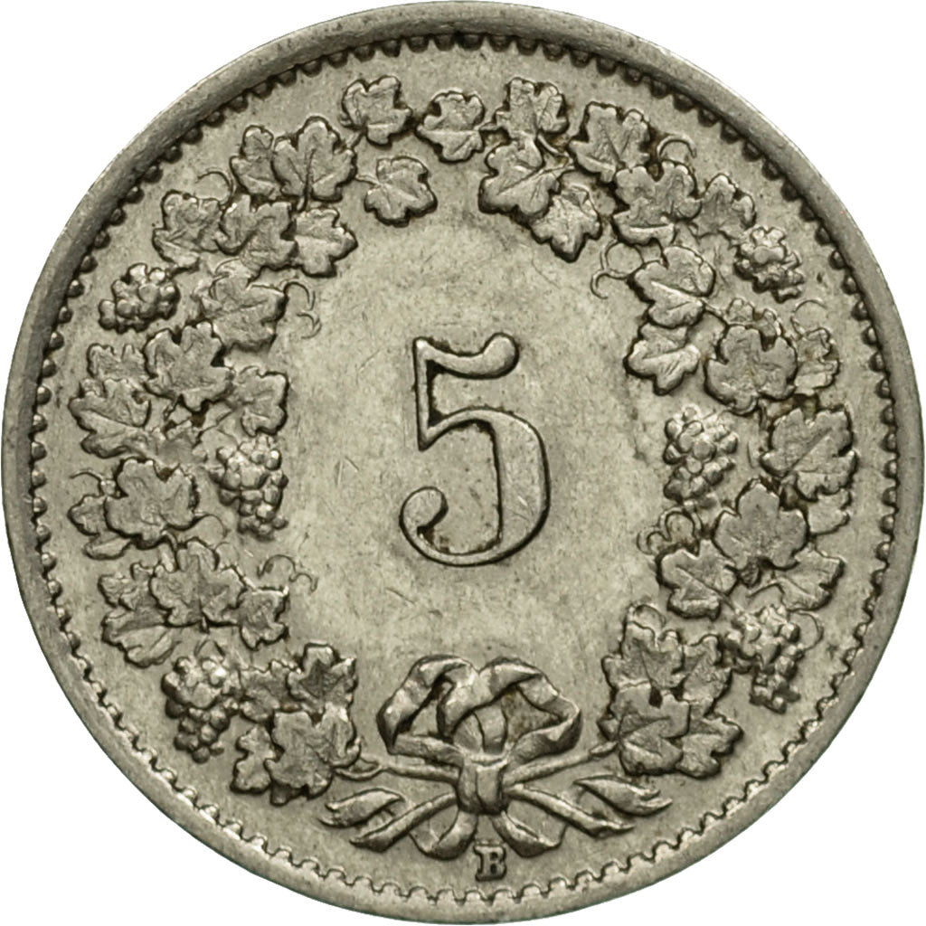 Coin, Switzerland, 5 Rappen, 1939, Bern, EF(40-45), Nickel, KM:26b