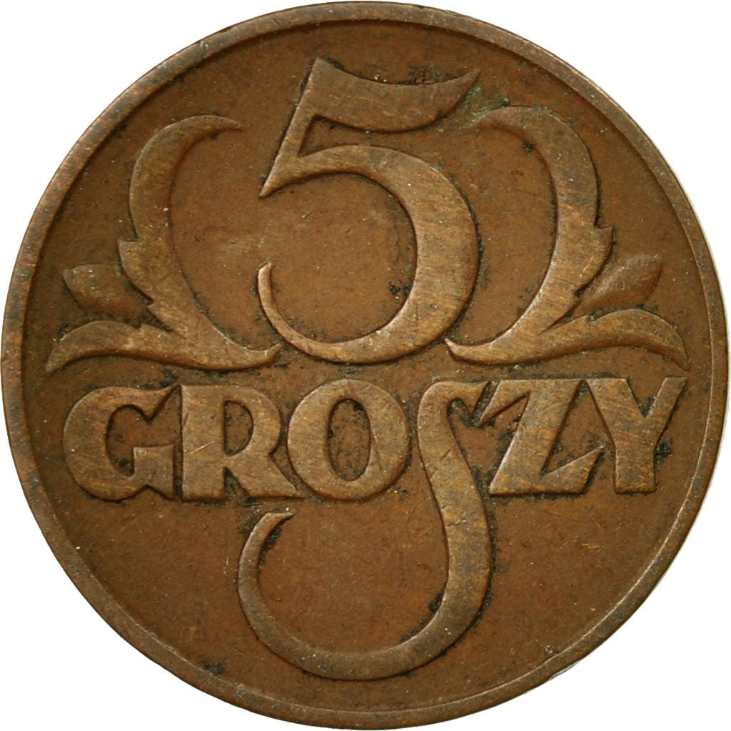 Coin, Poland, 5 Groszy, 1931, Warsaw, EF(40-45), Bronze, KM:10a
