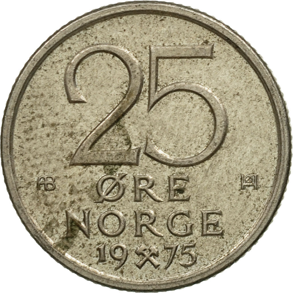 Monnaie, Norvège, Olav V, 25 Öre, 1975, TTB, Copper-nickel, KM:417