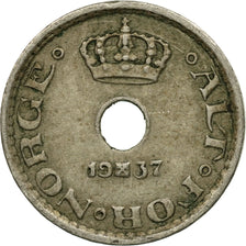 Coin, Norway, Haakon VII, 10 Öre, 1937, EF(40-45), Copper-nickel, KM:383