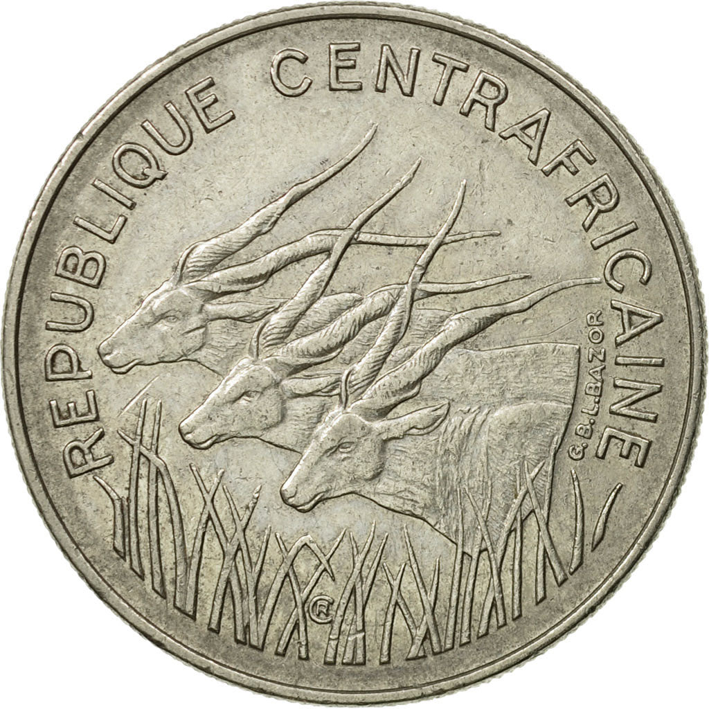 Coin, Central African Republic, 100 Francs, 1972, EF(40-45), Nickel, KM:6