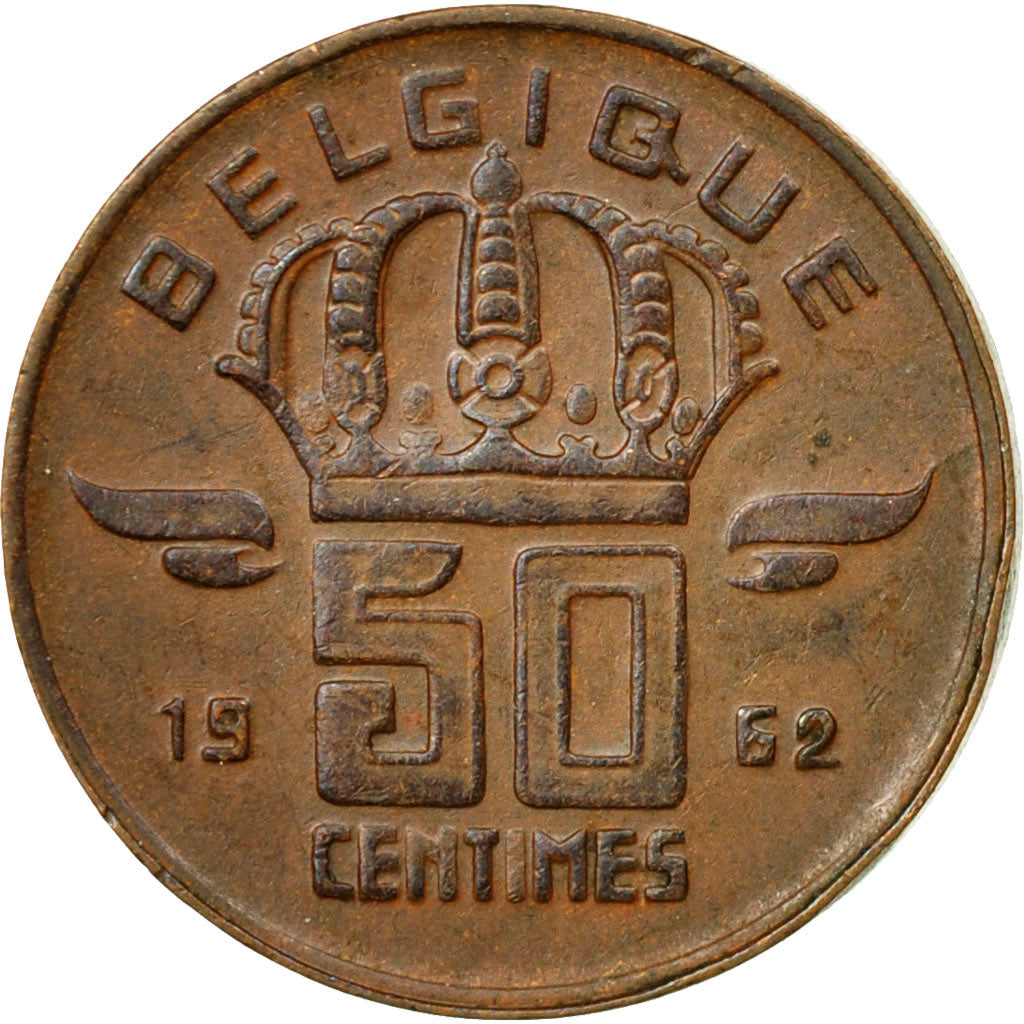 Münze, Belgien, Baudouin I, 50 Centimes, 1962, SS, Bronze, KM:148.1