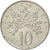 Moneta, Jamaica, Elizabeth II, 10 Cents, 1987, EF(40-45), Miedź-Nikiel, KM:47