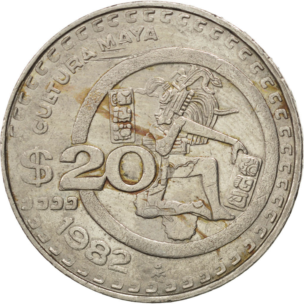 Coin, Mexico, 20 Pesos, 1982, EF(40-45), Copper-nickel, KM:486