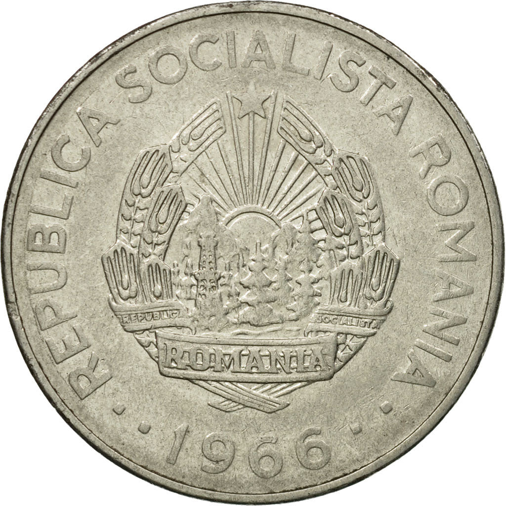 Coin, Romania, 3 Lei, 1966, EF(40-45), Nickel Clad Steel, KM:96