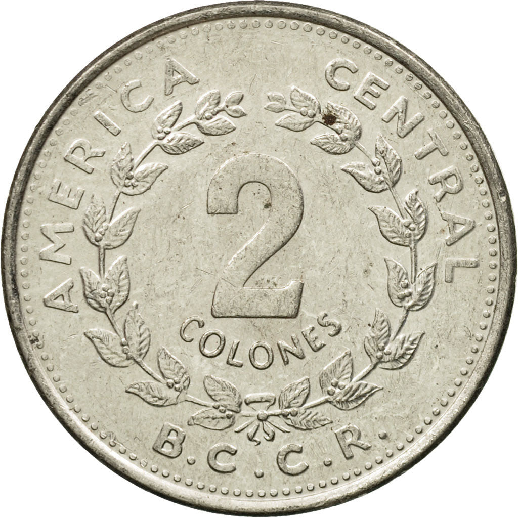 Coin, Costa Rica, 2 Colones, 1984, EF(40-45), Stainless Steel, KM:211.2
