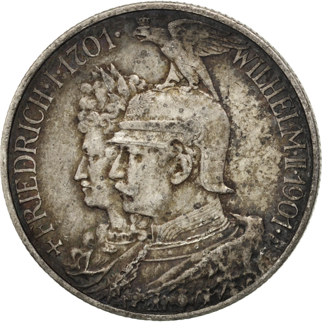GERMAN STATES, 2 Mark, 1901, Berlin, KM #525, EF(40-45), Silver, 28, 11.07