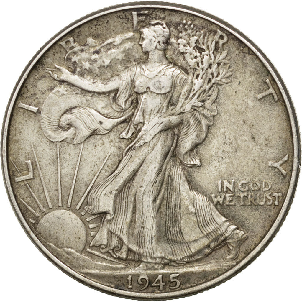 UNITED STATES, Walking Liberty Half Dollar, Half Dollar, 1945, U.S. Mint, KM...