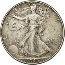 UNITED STATES, Walking Liberty Half Dollar, Half Dollar, 1945, U.S. Mint, KM...