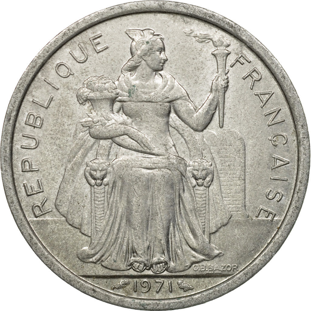 Monnaie, Nouvelle-Calédonie, 2 Francs, 1971, Paris, TTB, Aluminium, KM:9