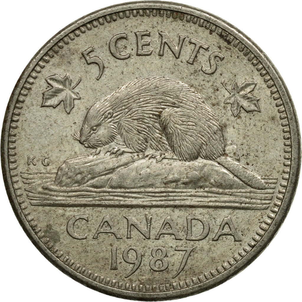 Coin, Canada, Elizabeth II, 5 Cents, 1987, Royal Canadian Mint, Ottawa
