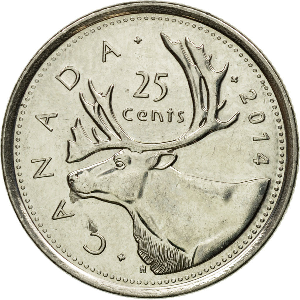 Coin, Canada, 25 Cents, 2014, Royal Canadian Mint, EF(40-45), Nickel
