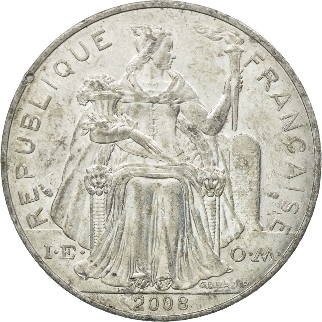 Coin, French Polynesia, 5 Francs, 2008, Paris, EF(40-45), Aluminum, KM:12