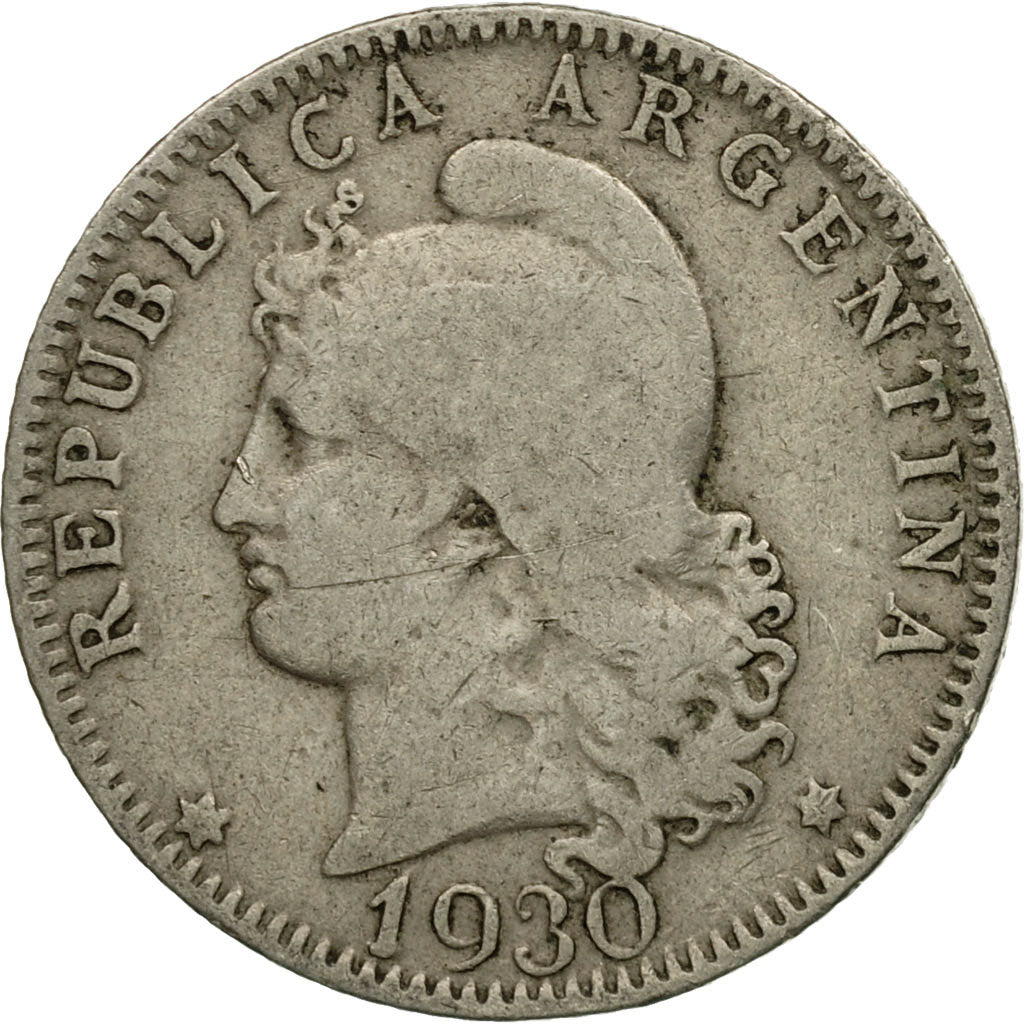 Coin, Argentina, 20 Centavos, 1930, VF(30-35), Copper-nickel, KM:36