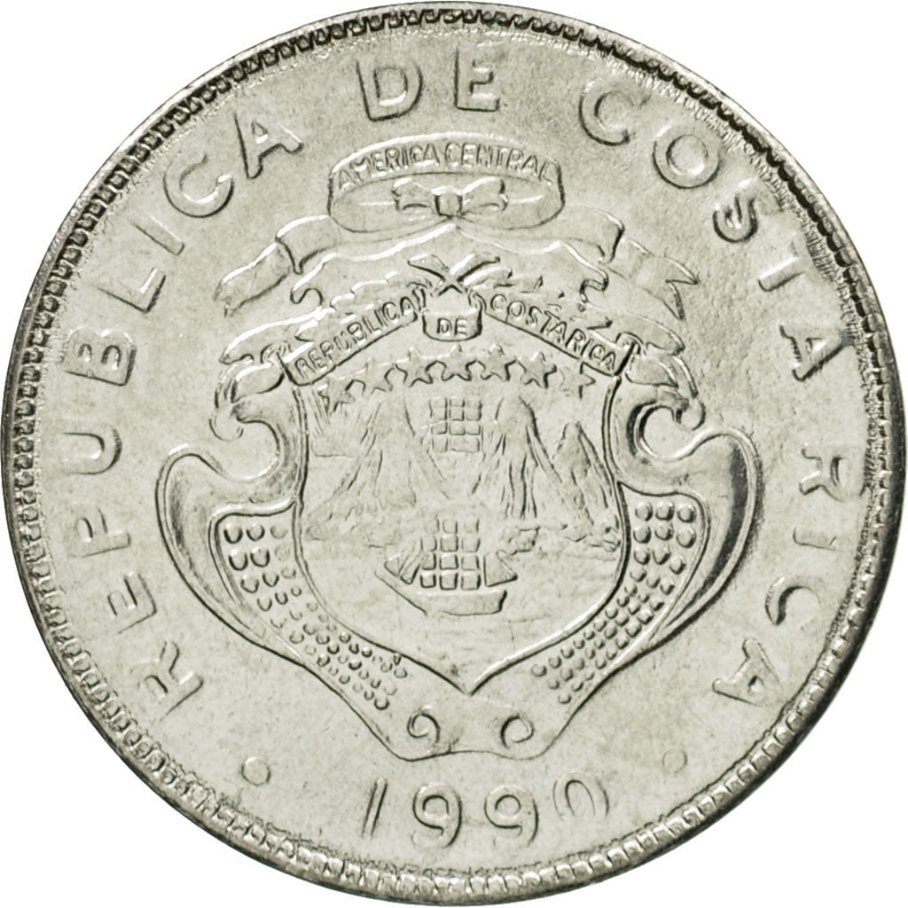 Monnaie, Costa Rica, 50 Centimos, 1990, TTB, Stainless Steel, KM:209.1