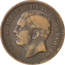 SERBIA, 10 Para, 1879, KM #8, EF(40-45), Bronze, 30, 9.69