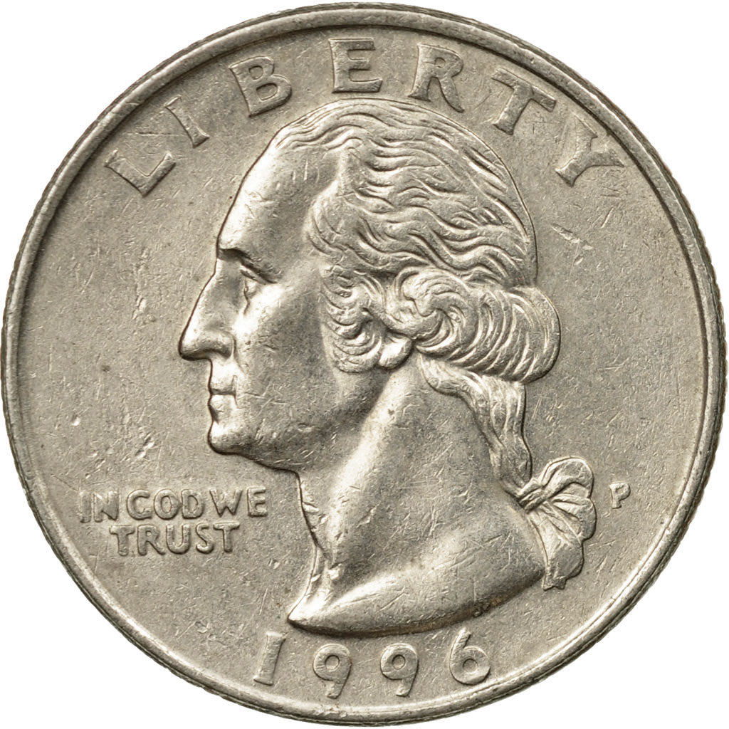 Coin, United States, Washington Quarter, Quarter, 1996, U.S. Mint, Philadelphia