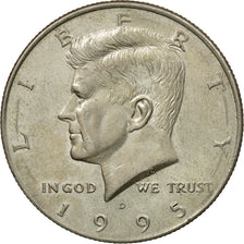 Coin, United States, Kennedy Half Dollar, Half Dollar, 1995, U.S. Mint, Denver