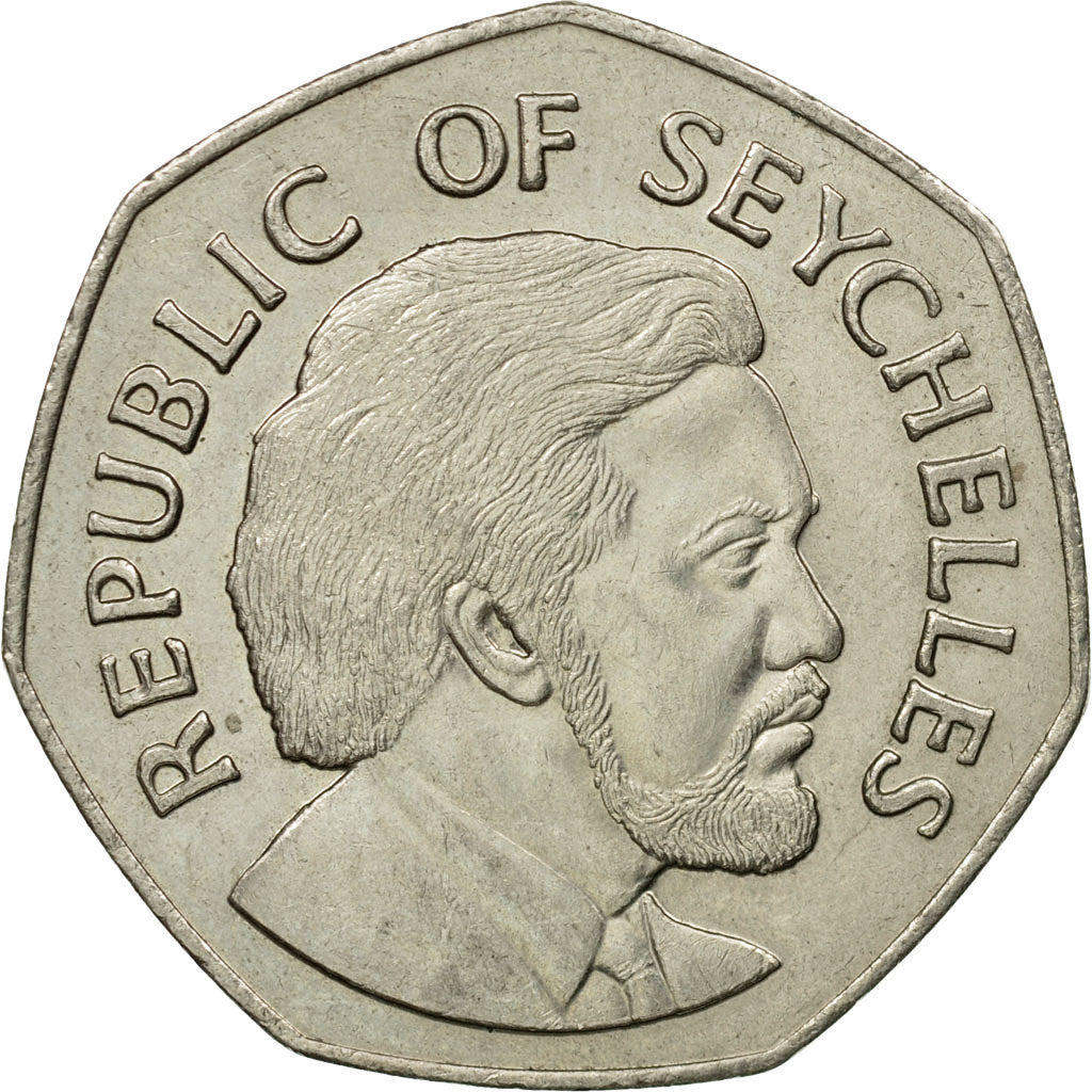 Coin, Seychelles, 5 Rupees, 1976, British Royal Mint, EF(40-45), Copper-nickel