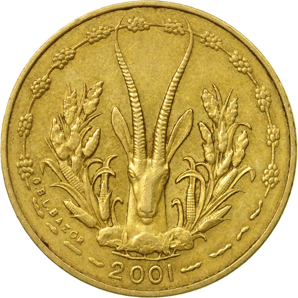 Coin, West African States, 5 Francs, 2001, Paris, EF(40-45)