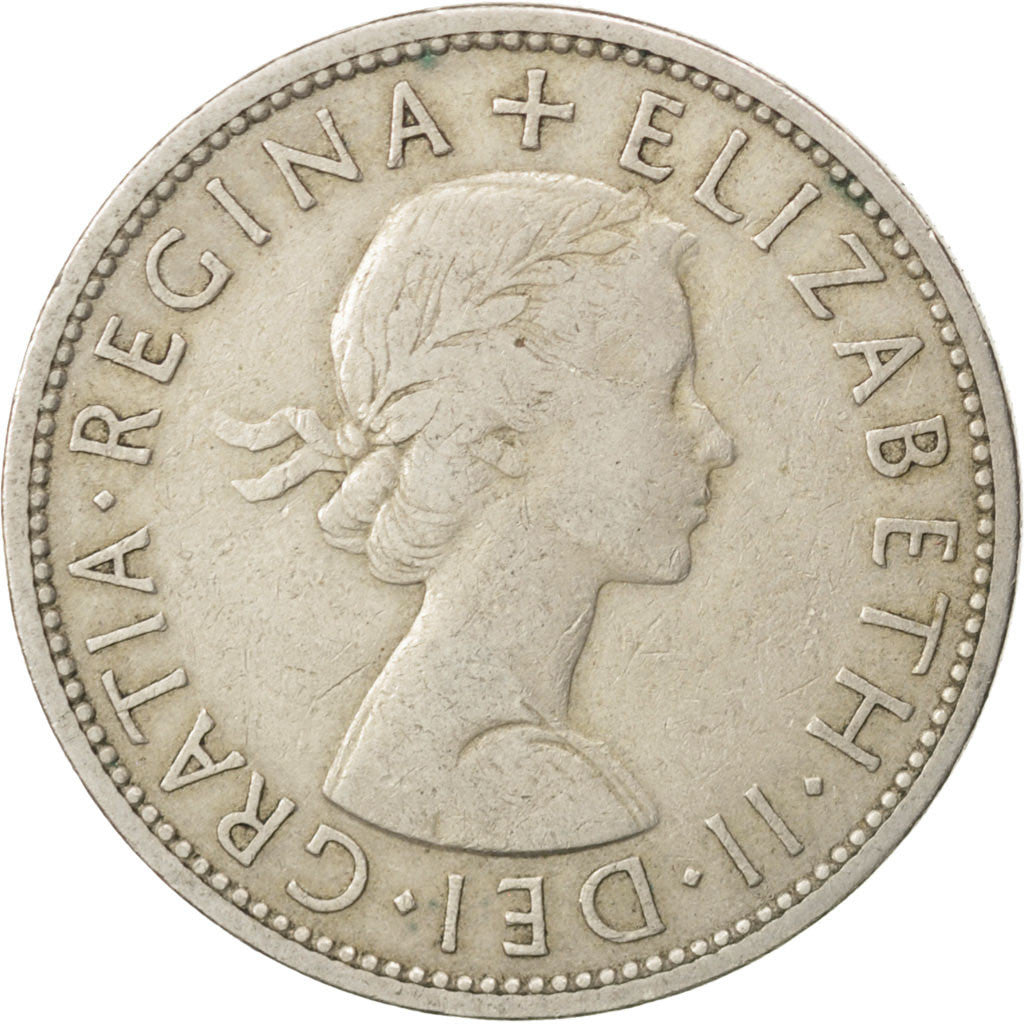 Coin, Great Britain, Elizabeth II, 1/2 Crown, 1956, EF(40-45), Copper-nickel
