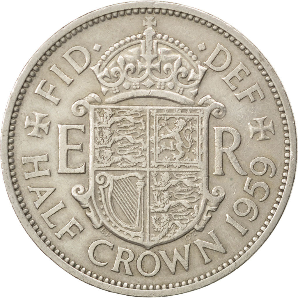 GREAT BRITAIN, 1/2 Crown, 1959, KM #907, EF(40-45), Copper-Nickel, 32.3, 14.16